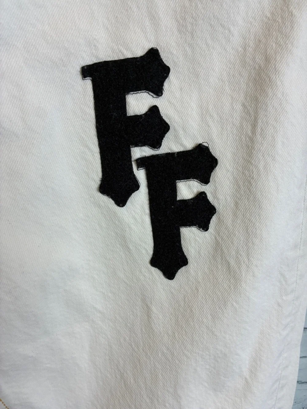 Family First Milano Men Logo Jeans White Black 32” X 32” Italian Preppy Summer